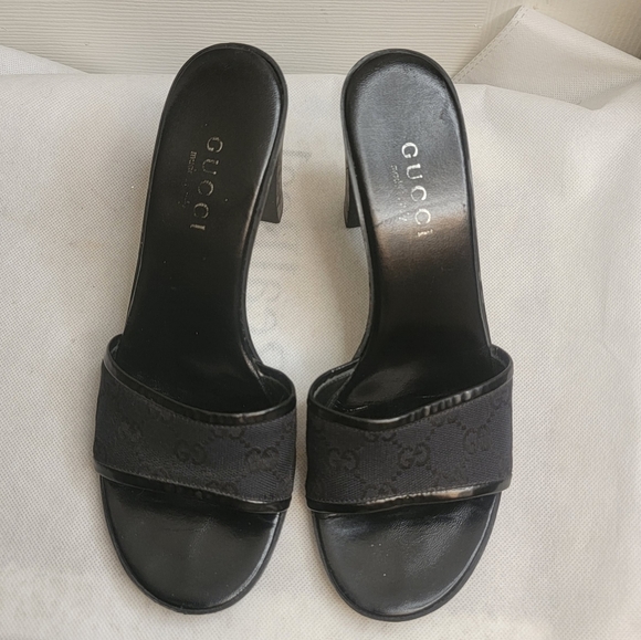 GUCCI sandals GG canvas canvas ?~ leather Authentic used - Picture 14 of 16
